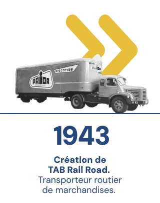 1943 – Création de TAB Rail Road, transporteur routier de marchandises.